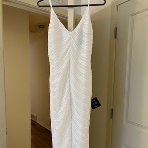 White sequin midi Lulu’s dress